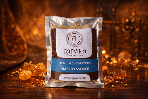 Tatvika Amber Essence premium dhoop cones pack with natural amber-colored cones