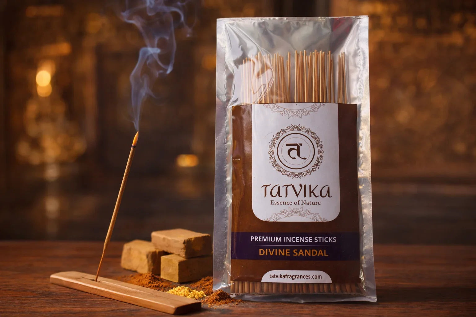 Divine Sandal Incense Sticks – Premium | Natural | Long Lasting | Devotional Aroma