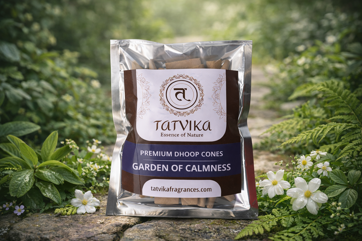 Tatvika Garden of Calmness premium dhoop cones pack with earthy brown cones