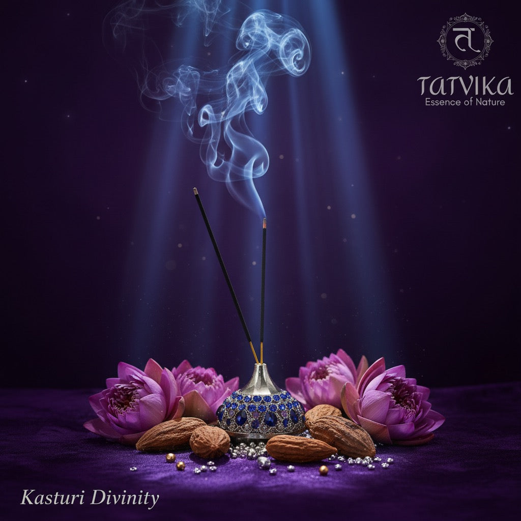 Kasturi Divinity incense stick lifestyle photo with peaceful setup