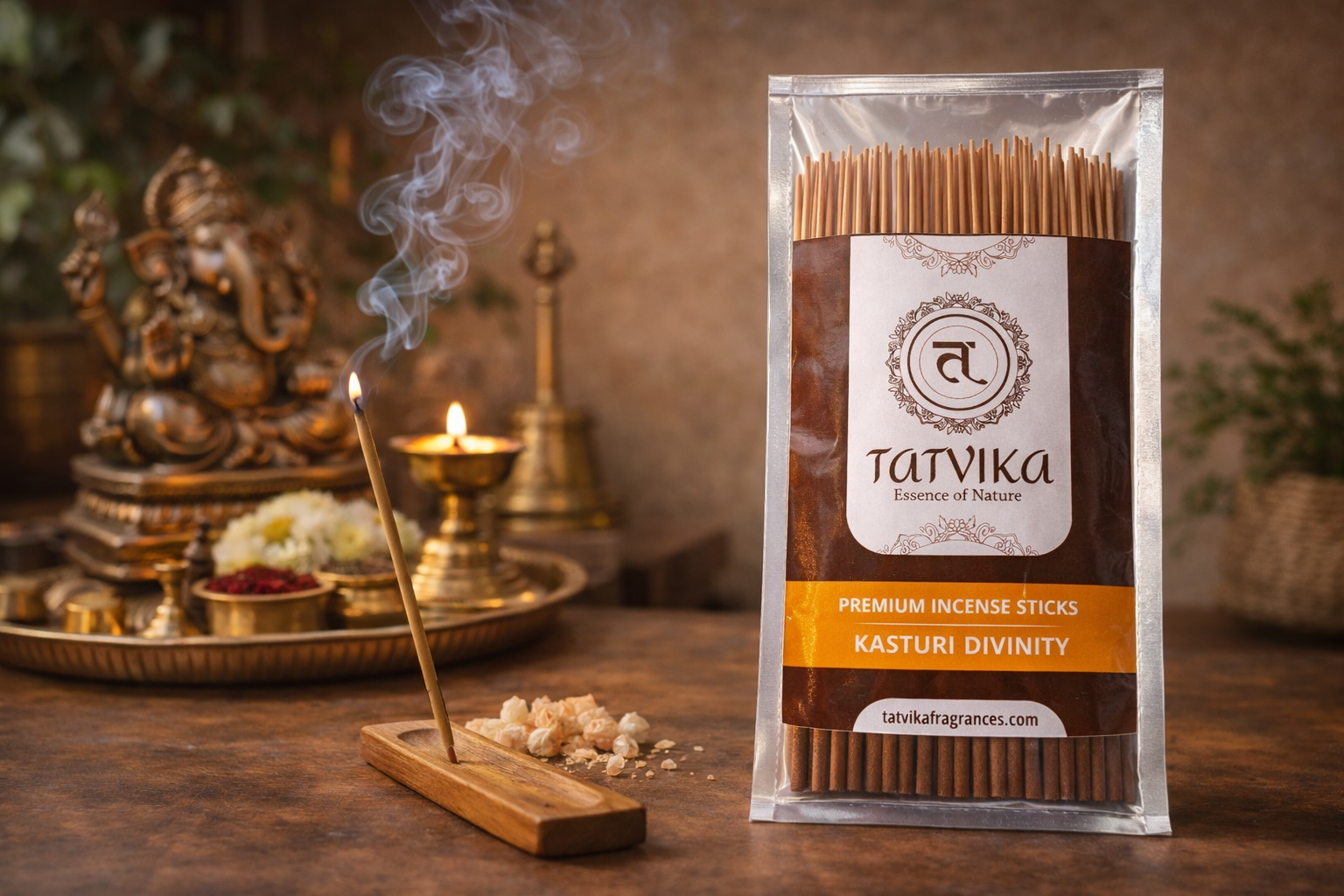Tatvika Kasturi Divinity incense sticks with deep devotional musk-inspired aroma