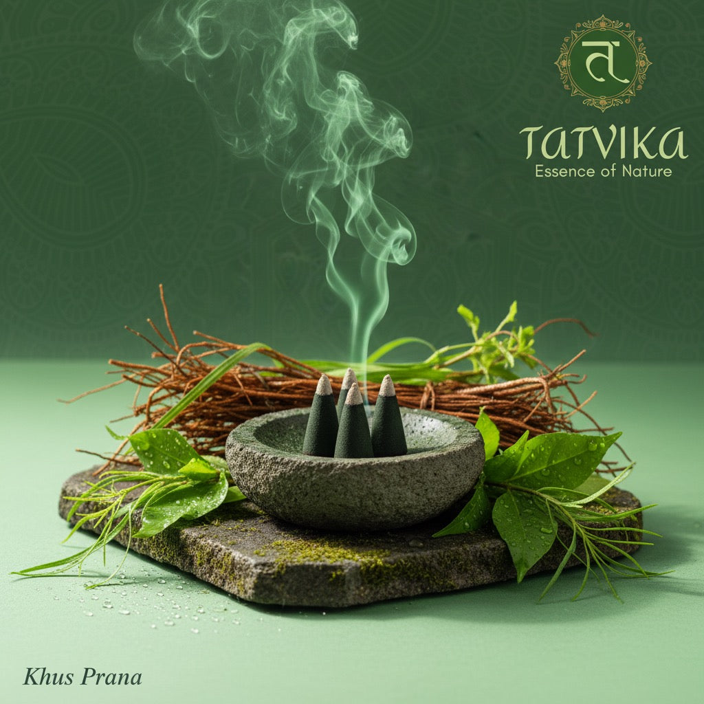 Khus Prana Dhoop Cones – Cool | Earthy | Refreshingly Calming