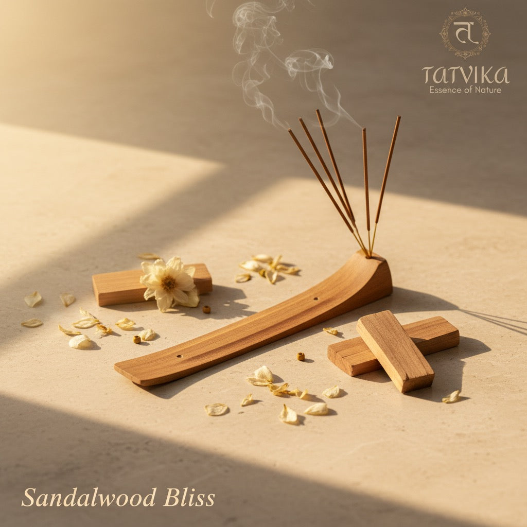 Sandalwood Bliss Incense Stick lifestyle photo with peaceful setup