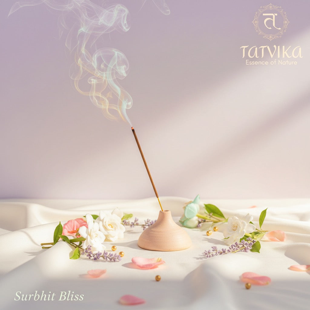 Surbhit Bliss incense stick lifestyle photo with peaceful setup