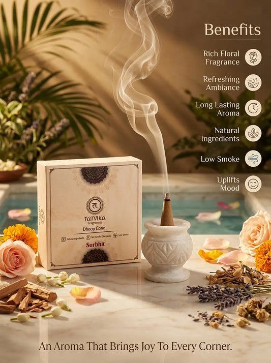 Surbhit Premium Dhoop Cones | 45 Mild Fragrance Cones