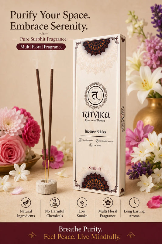 Surbhit (Essence of Flowers) Signature Incense Sticks | 100 Mild Agarbatti